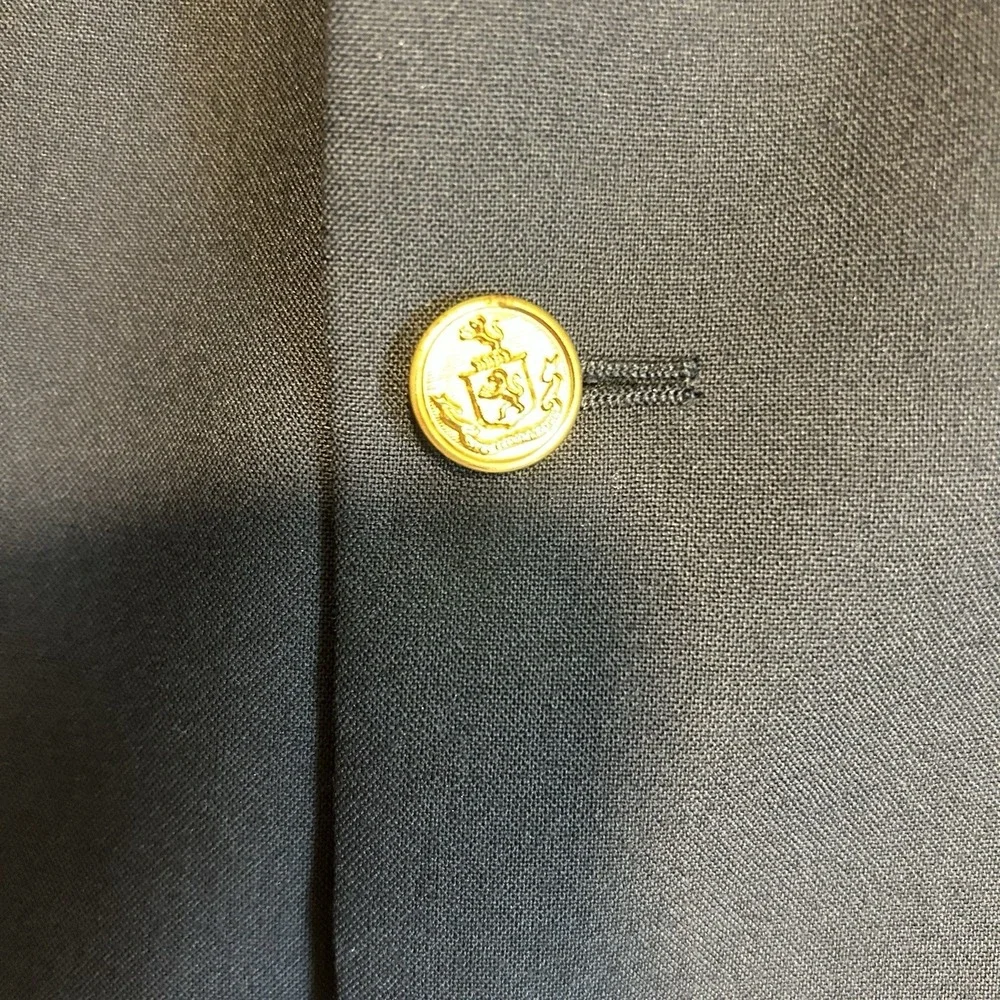 Ralph Lauren Chaps Blazer Mens 44L Blue Wool Gold Button Sport Coat Made Canada